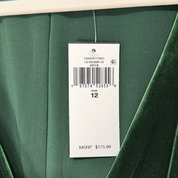 Lauren Ralph Lauren Elegant Green Velvet Dress size 12 - Picture 4 of 10